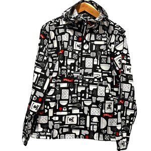 Johnny Cupcakes Packable Hooded Zip Windbreaker, Kitchen Pattern, L
